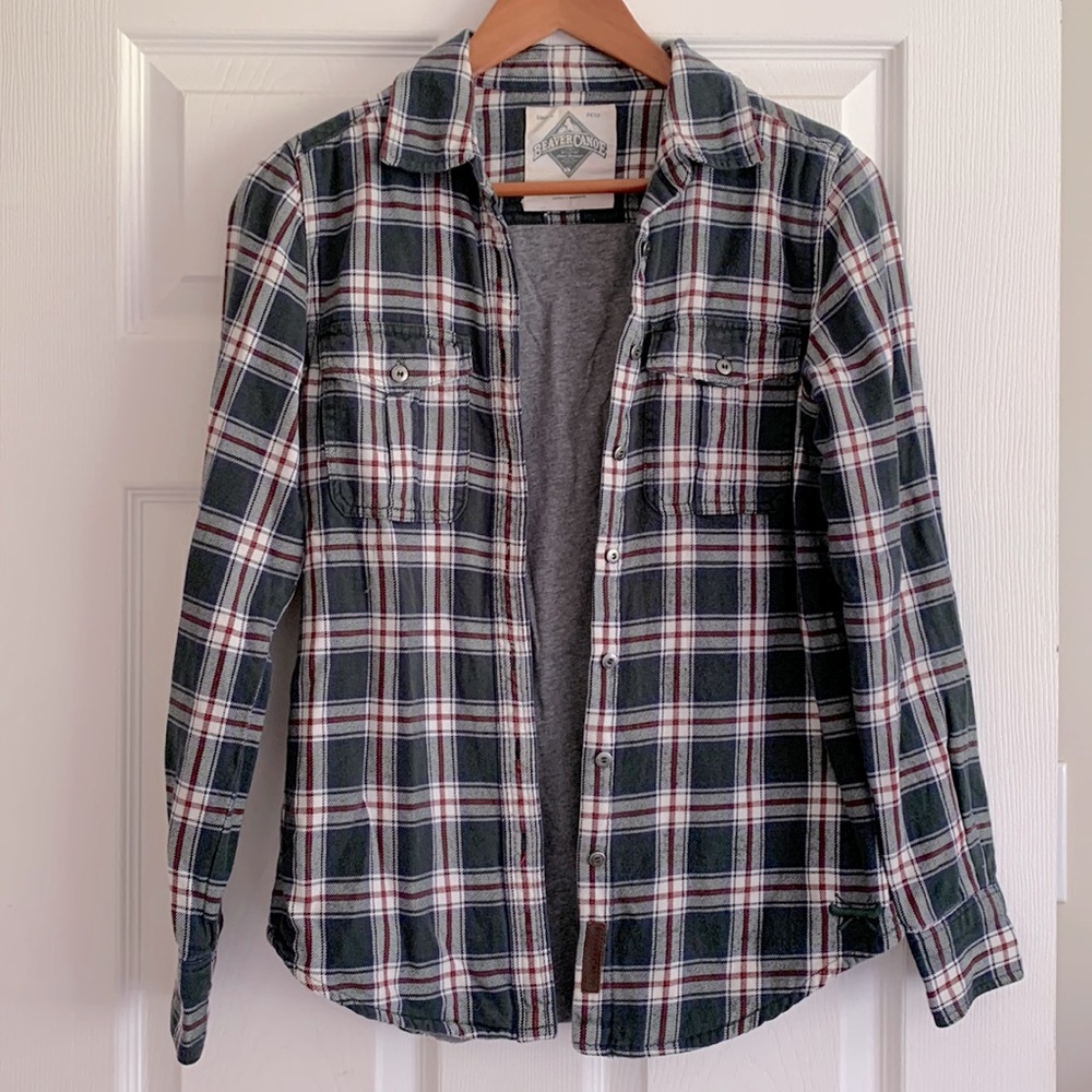Thick/Lined 100% Cotton Button Down Plaid Shirt